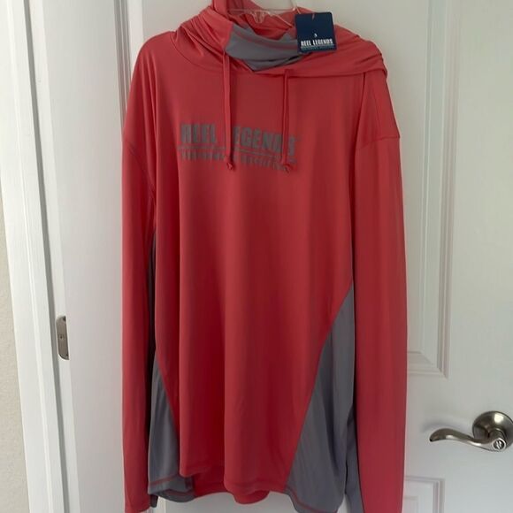 Reel Legends Performance Outfitters Coral Hoodie Attached Neck Gaitor UPF 40 - Picture 1 of 10